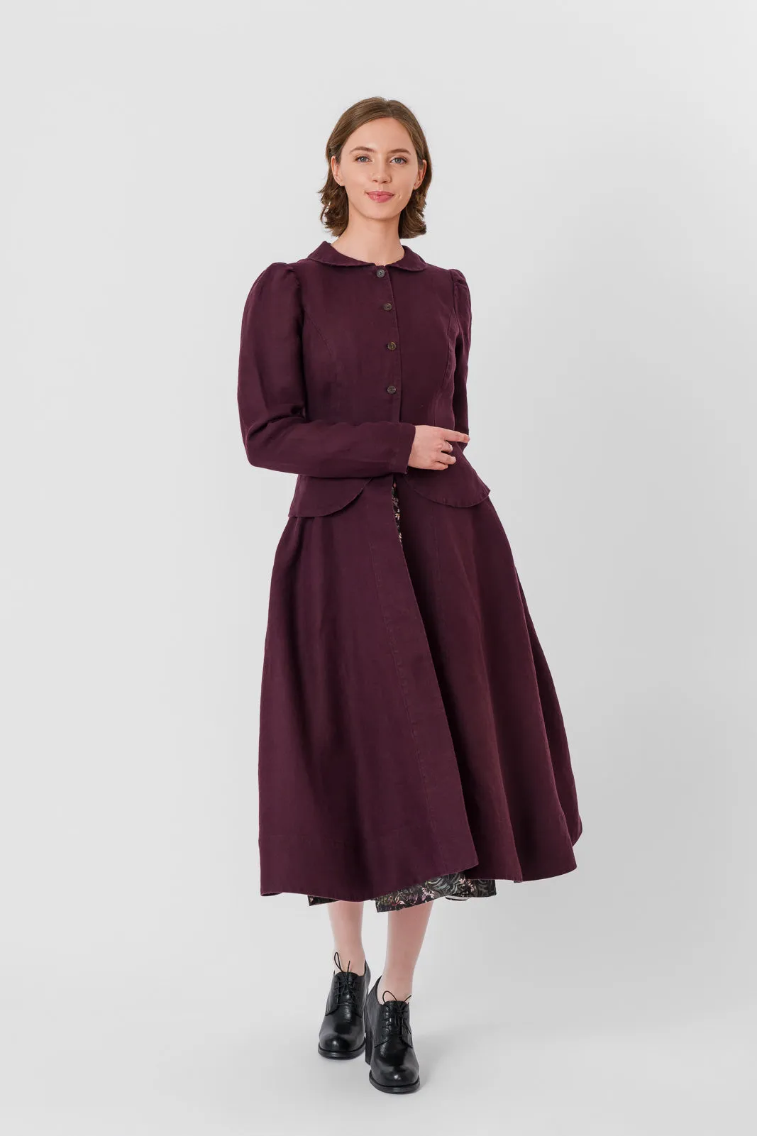 Elizabeth Coat, Long Sleeve, Twill Linen