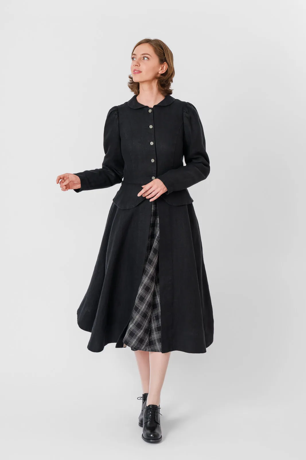 Elizabeth Coat, Long Sleeve, Twill Linen