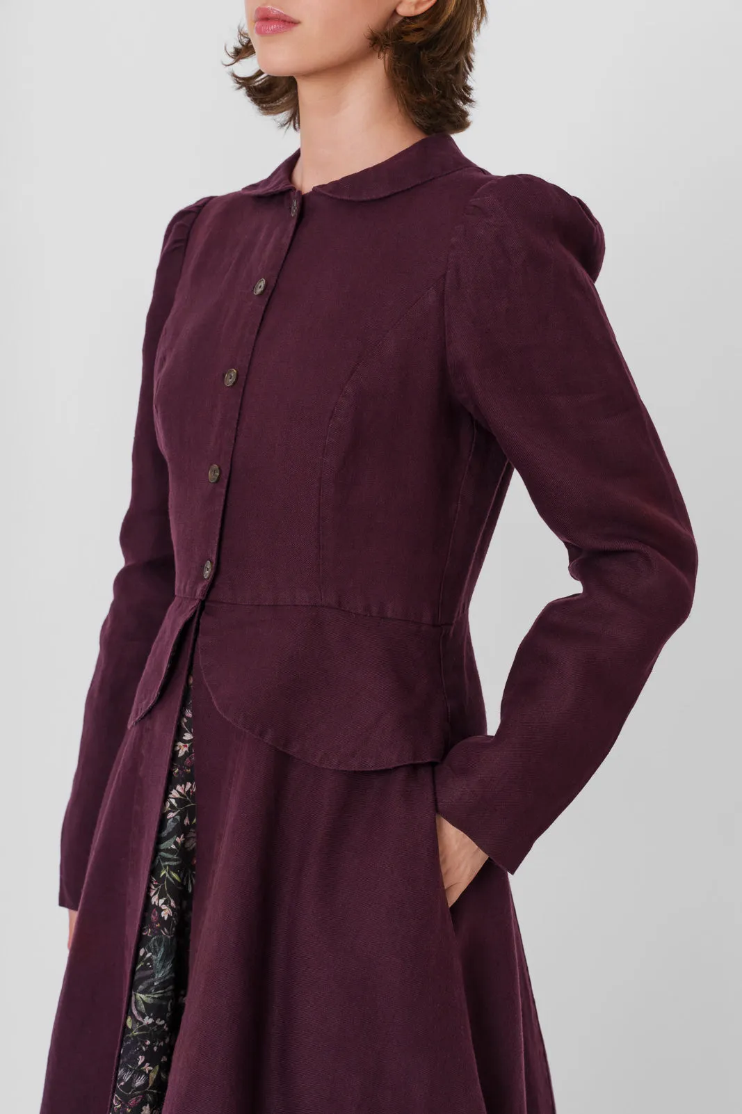 Elizabeth Coat, Long Sleeve, Twill Linen