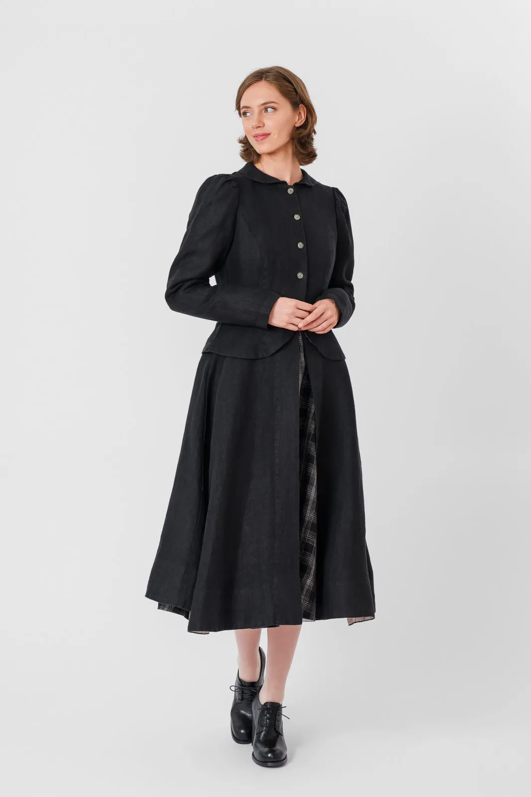 Elizabeth Coat, Long Sleeve, Twill Linen