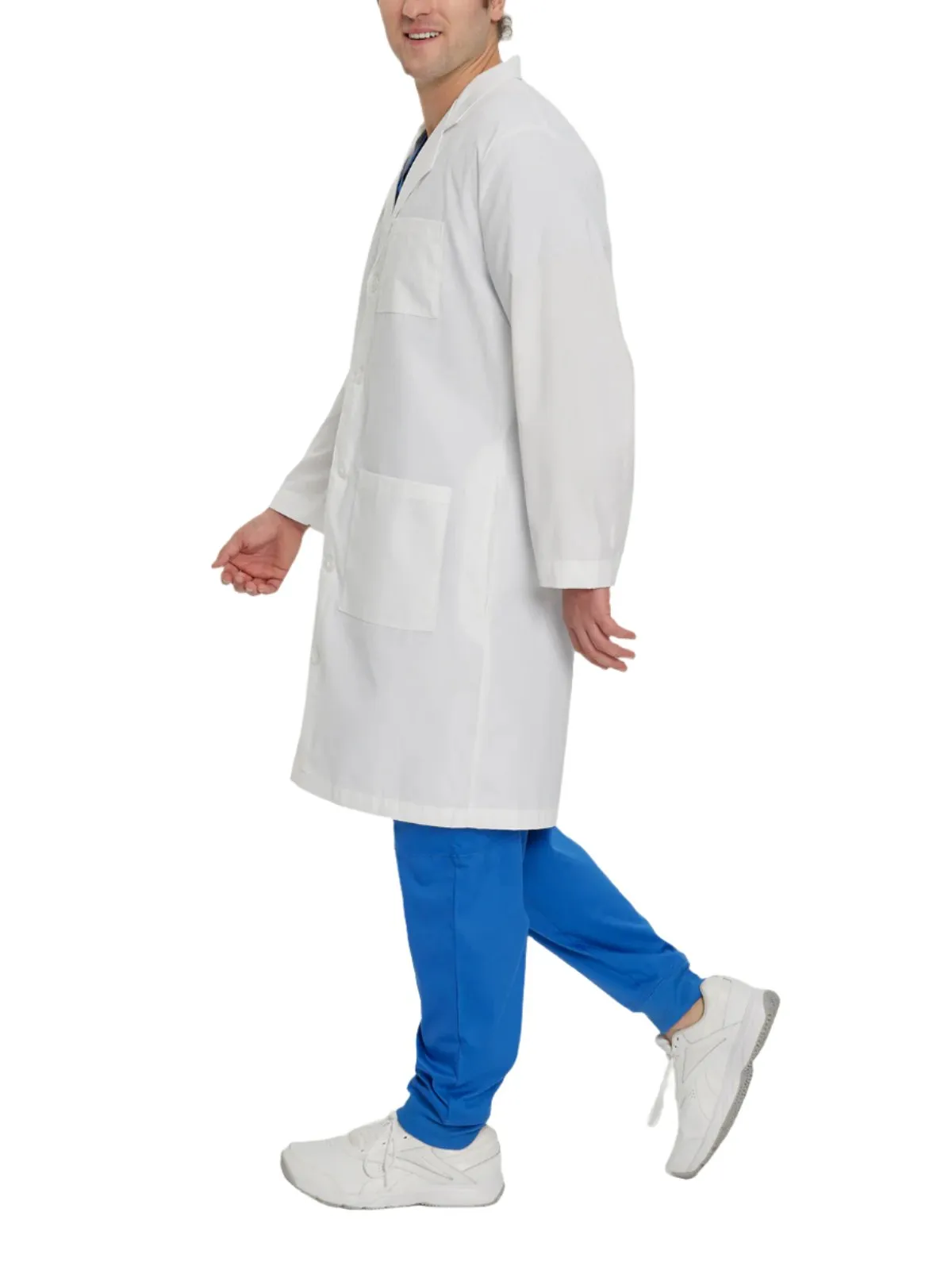 Essential - Men's 3-Pocket Full-Length White Lab Coat