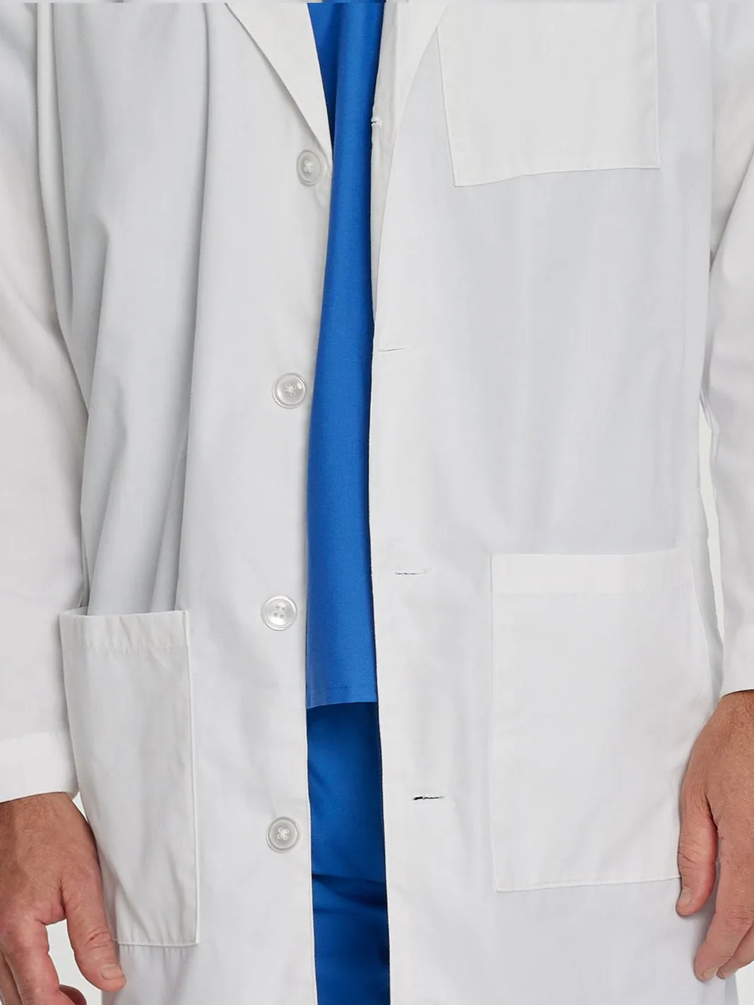 Essential - Men's 3-Pocket Full-Length White Lab Coat