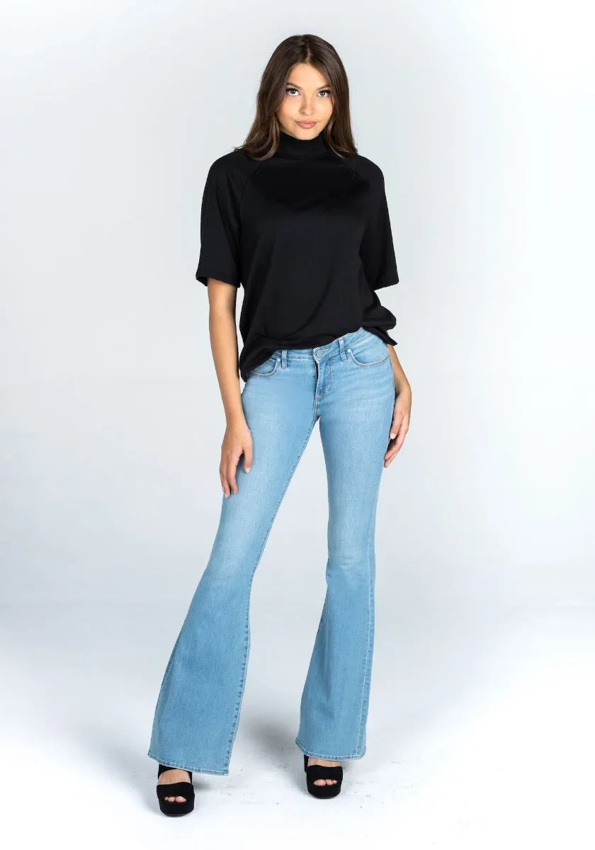 FAITH MID RISE FLARES | LIGHT WASH