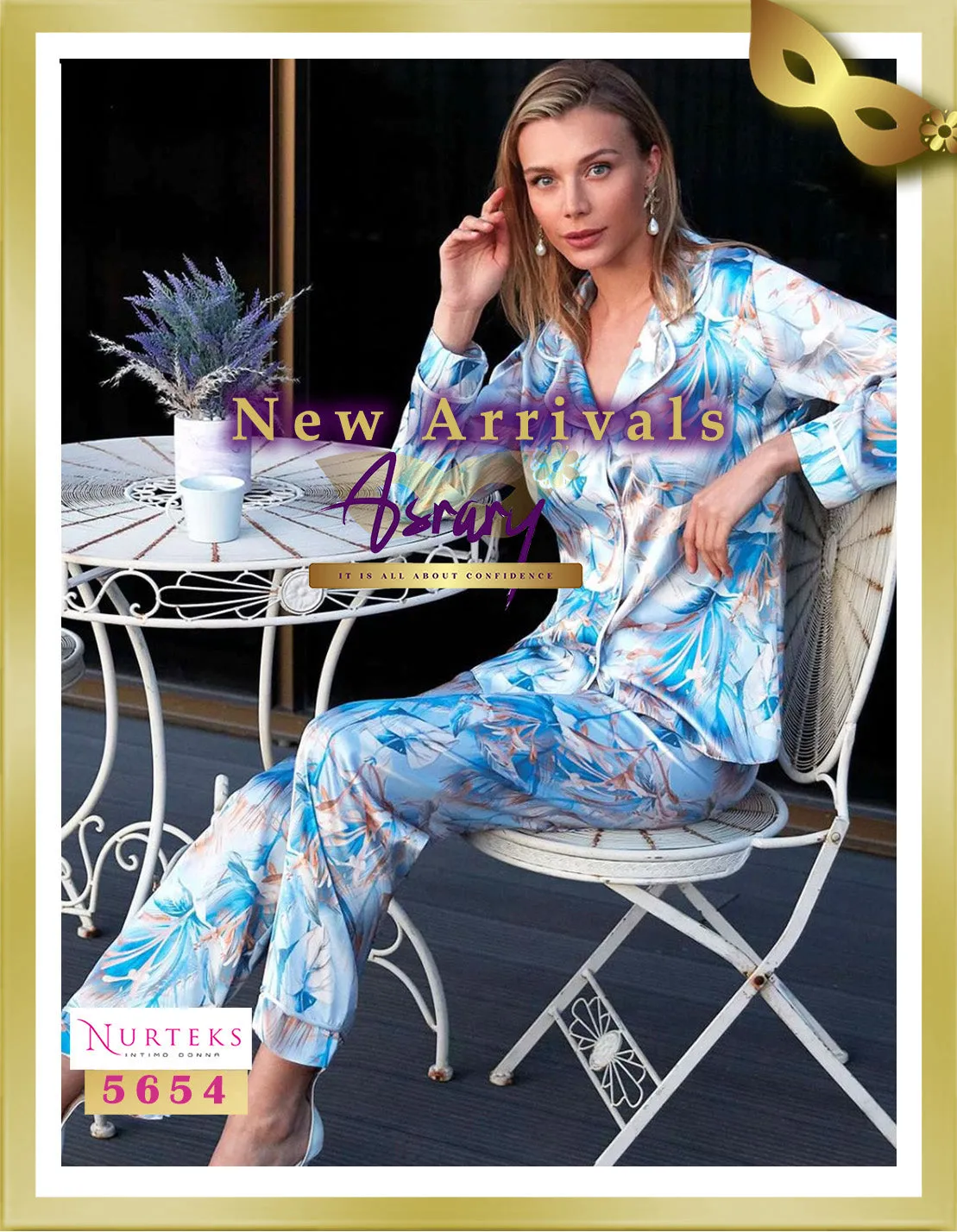 Floral Long Satin Pajamas 5654