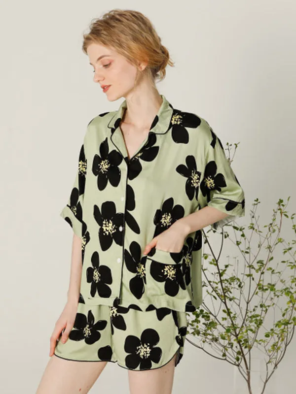 Floral Print Button Cotton Pajama