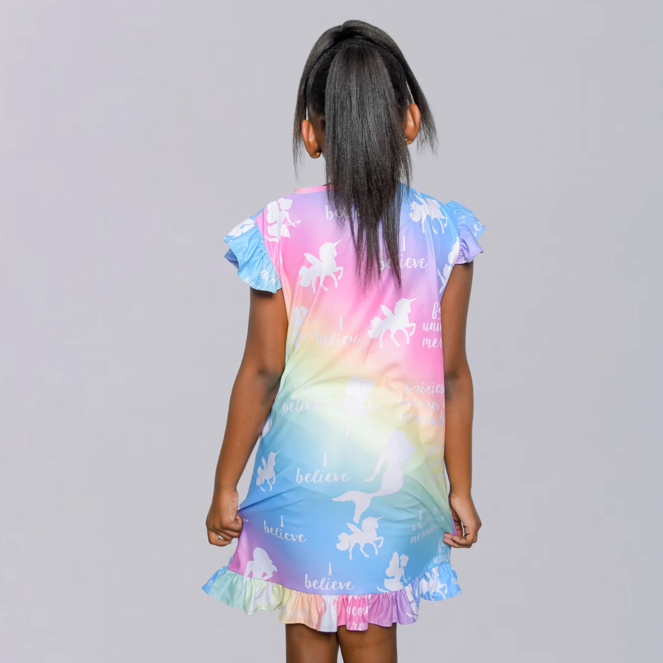 Girls' Unicorn NightGown - Rainbow