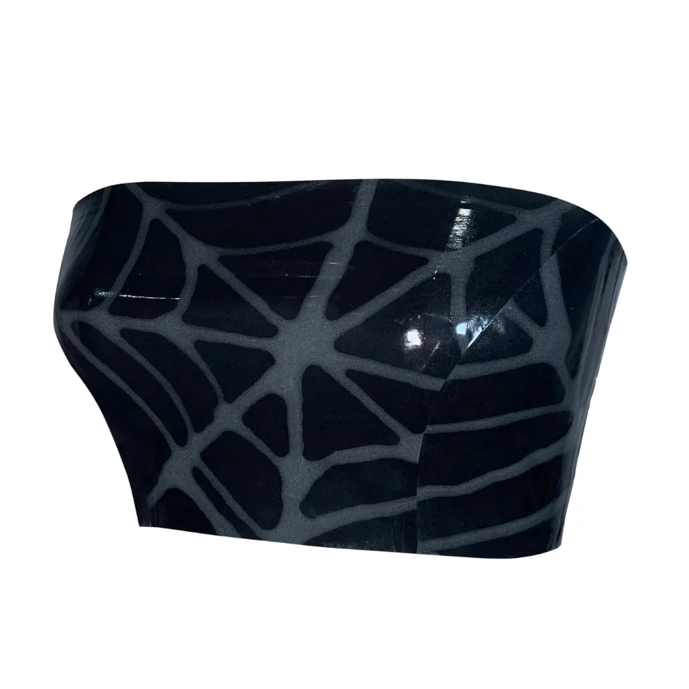 Glow Spider Web Print Tube Top READY TO SHIP