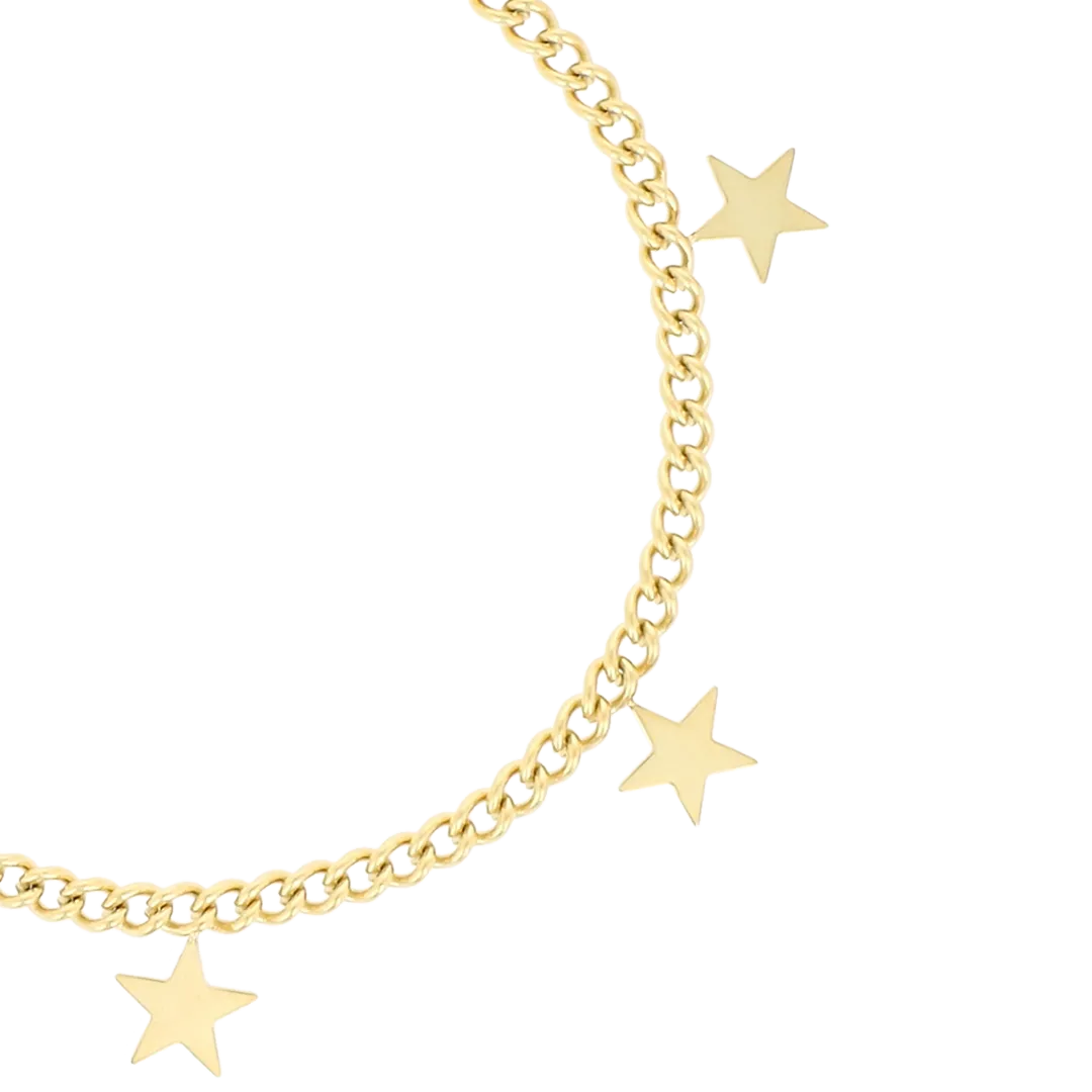 Gold coloured bracelet with stars