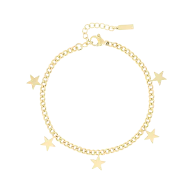 Gold coloured bracelet with stars