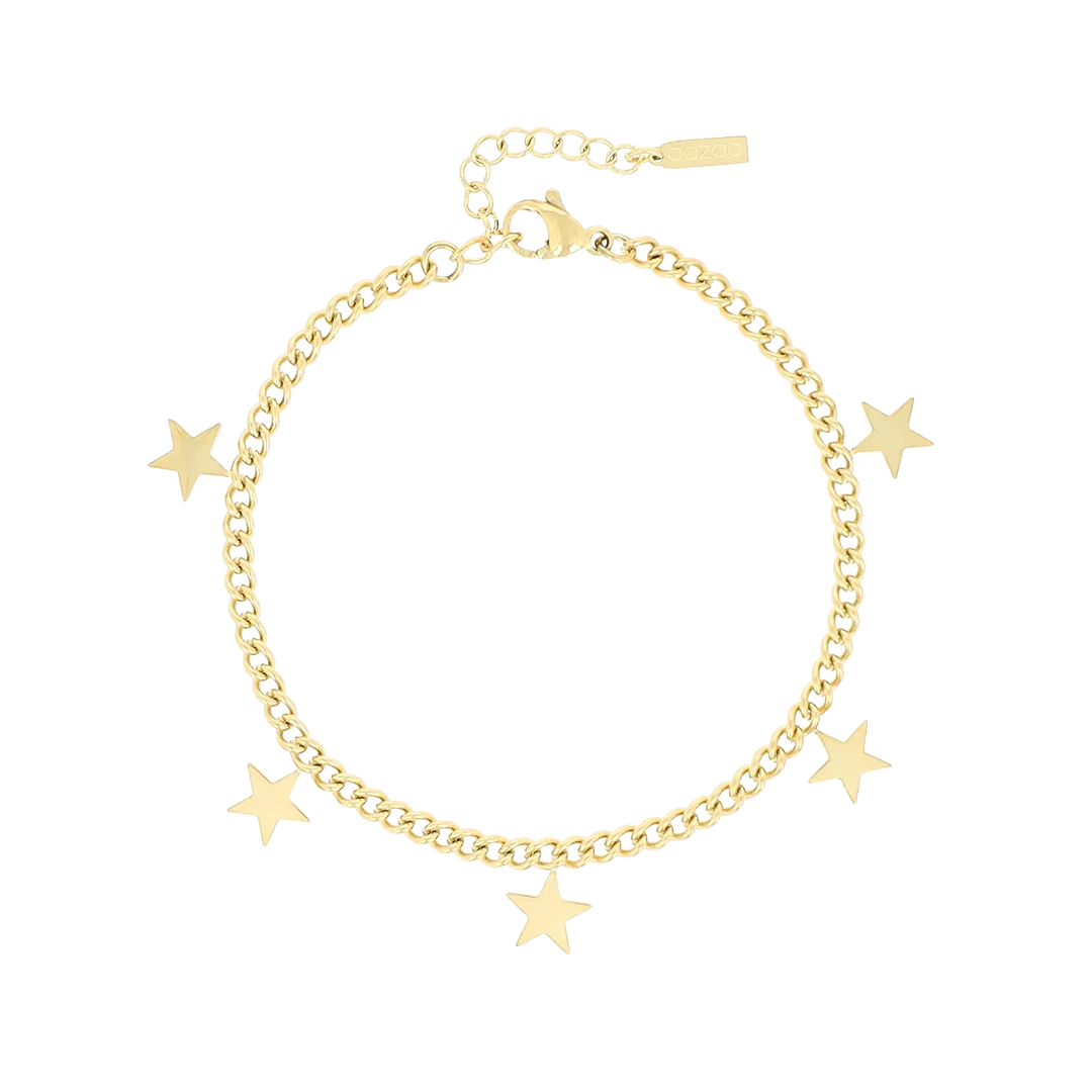 Gold coloured bracelet with stars