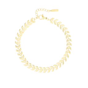 Gold coloured bracelet with V-chain