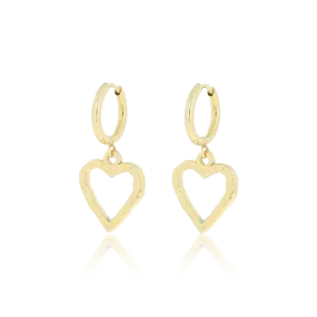 Gold coloured earrings with heart