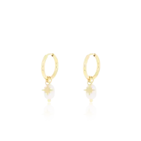 Gold coloured earrings with star & pearl charms