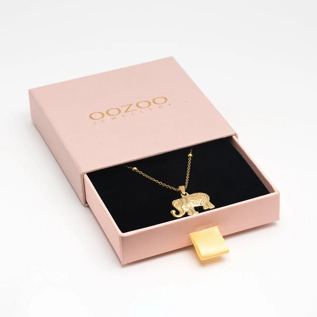 Gold coloured necklace with elephant charm