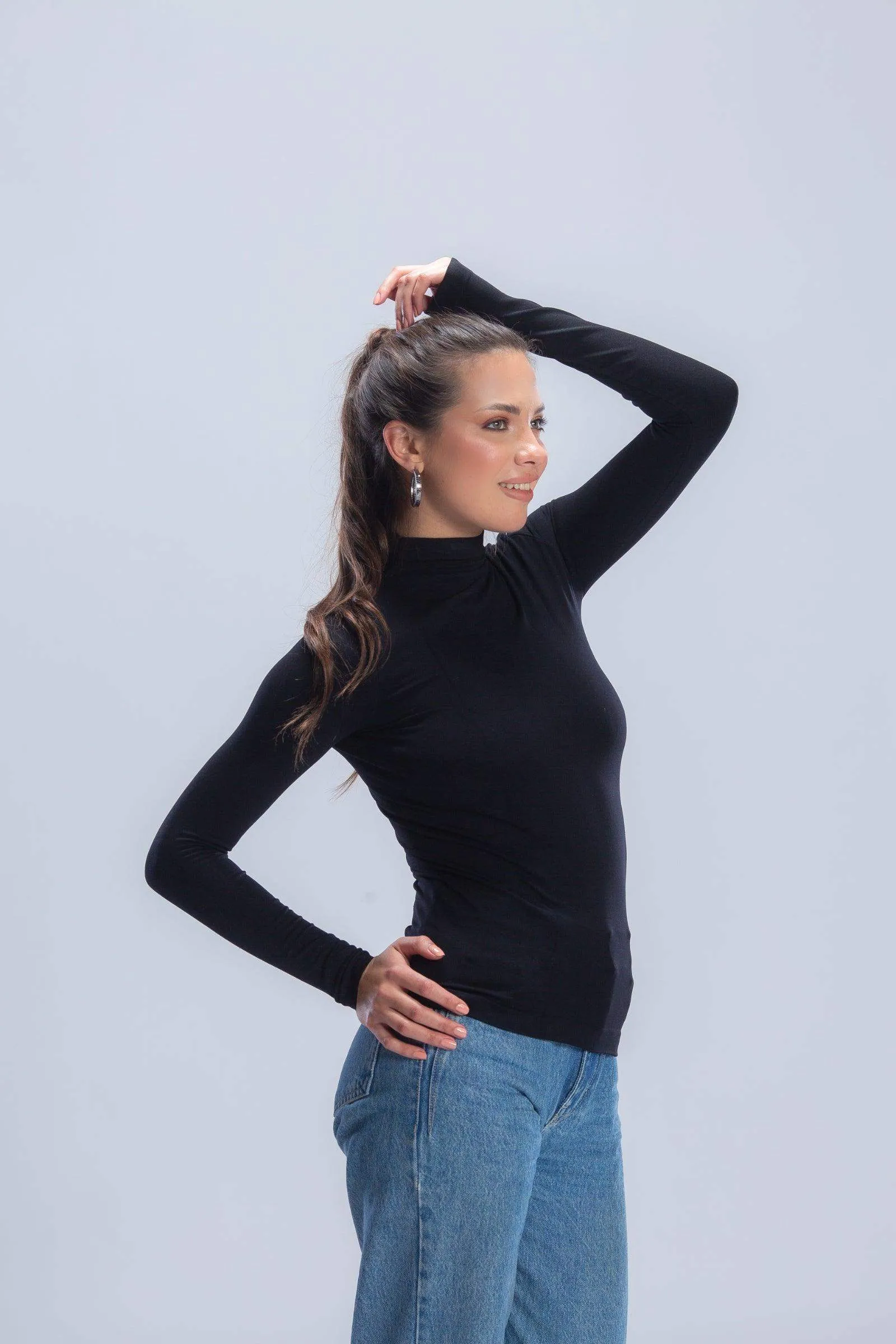 High Neck Long Sleeve Top