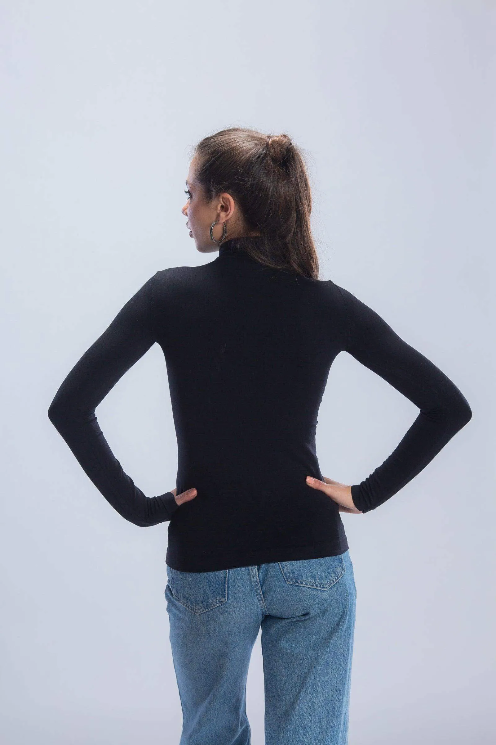 High Neck Long Sleeve Top