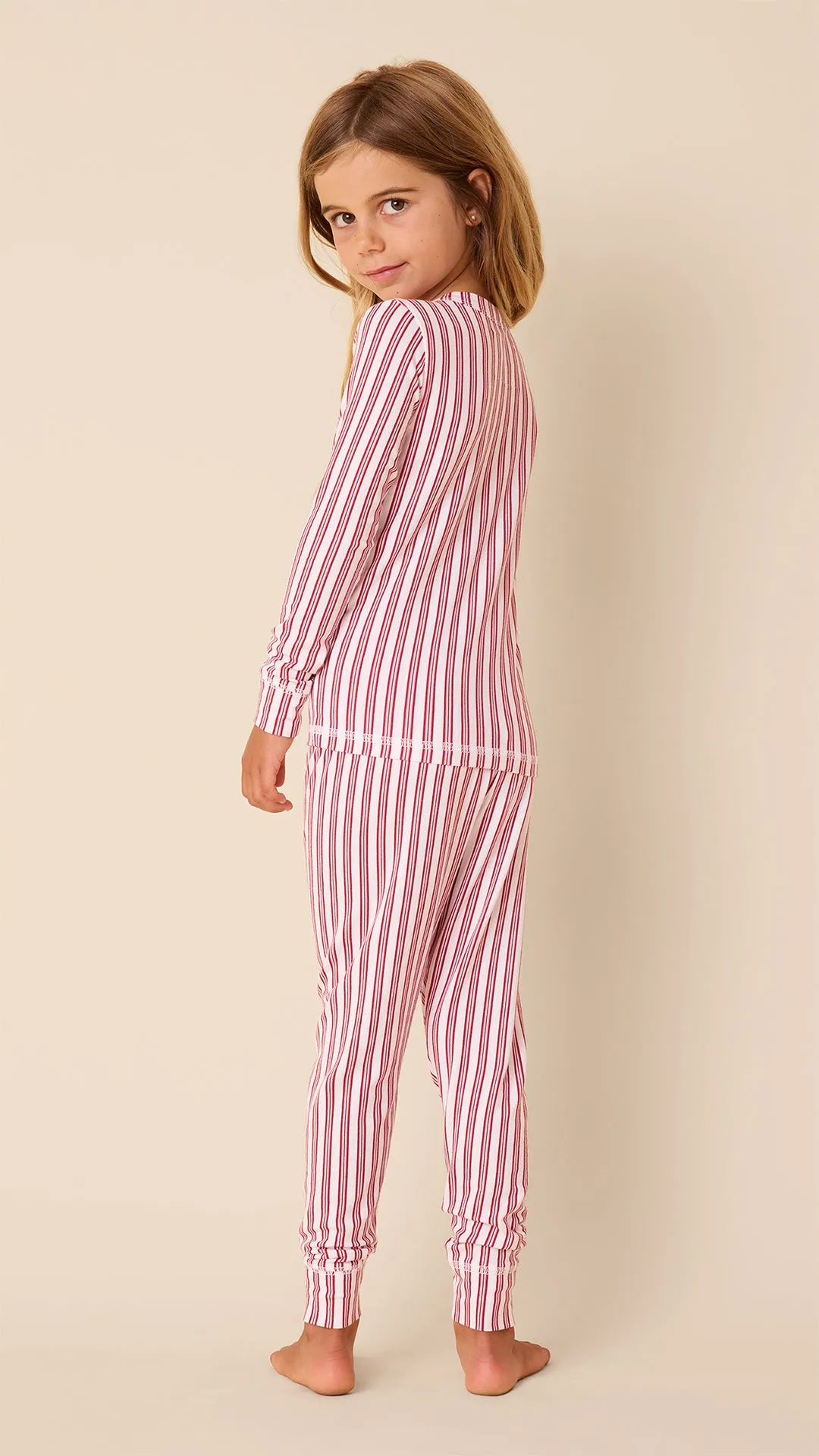 Holiday Stripe Pima Knit Kids Pajama