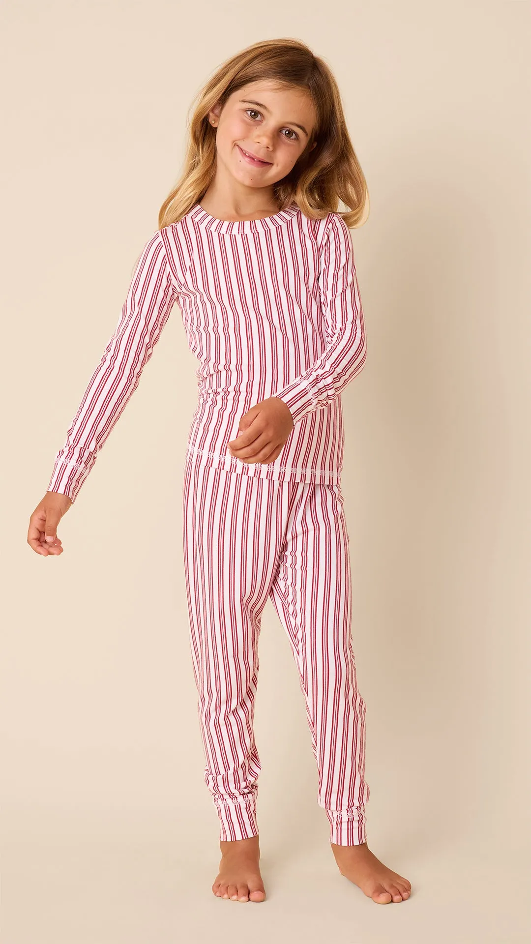 Holiday Stripe Pima Knit Kids Pajama