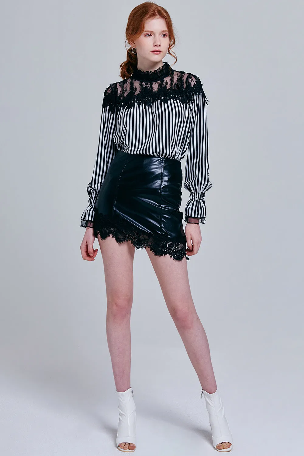 Ida Faux Leather Rocker Skirt