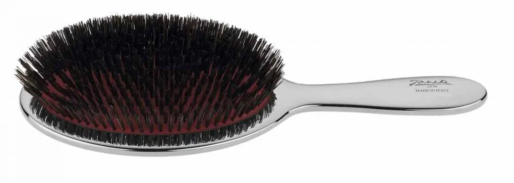 Janeke Pneumatic Mixed Bristle Large Paddle Brush with Natural & Nylon Bristle, 9.25" Long  CRSP23M