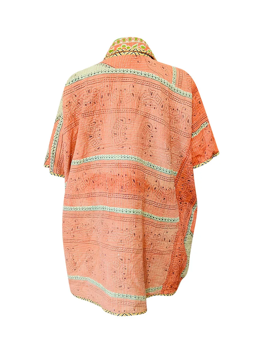 kantha reversible poncho pravya