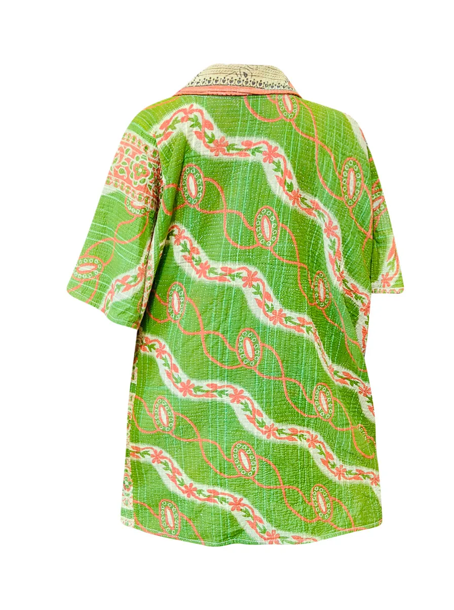 kantha reversible poncho pravya