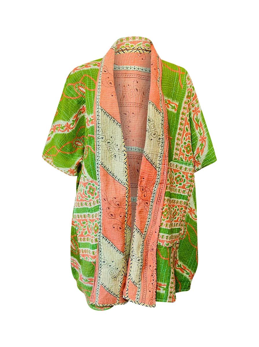 kantha reversible poncho pravya