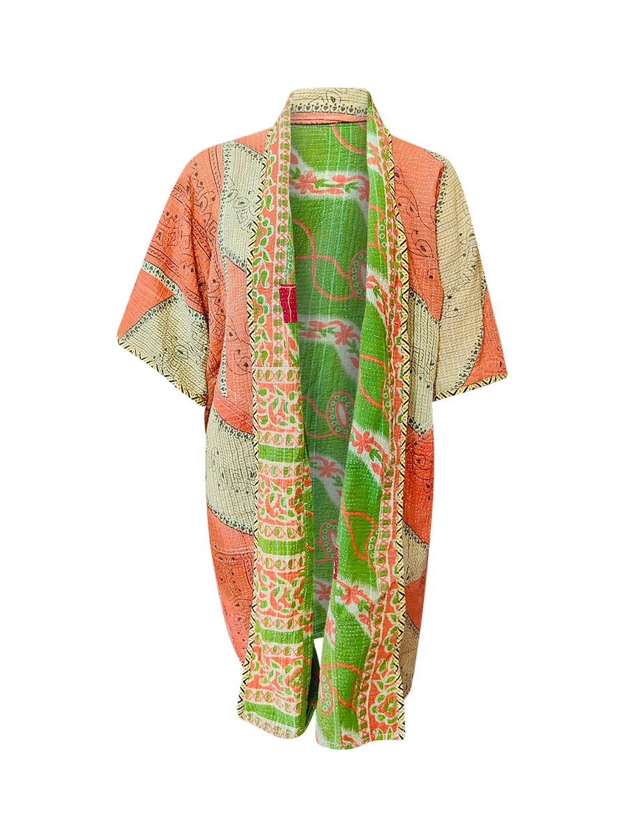 kantha reversible poncho pravya