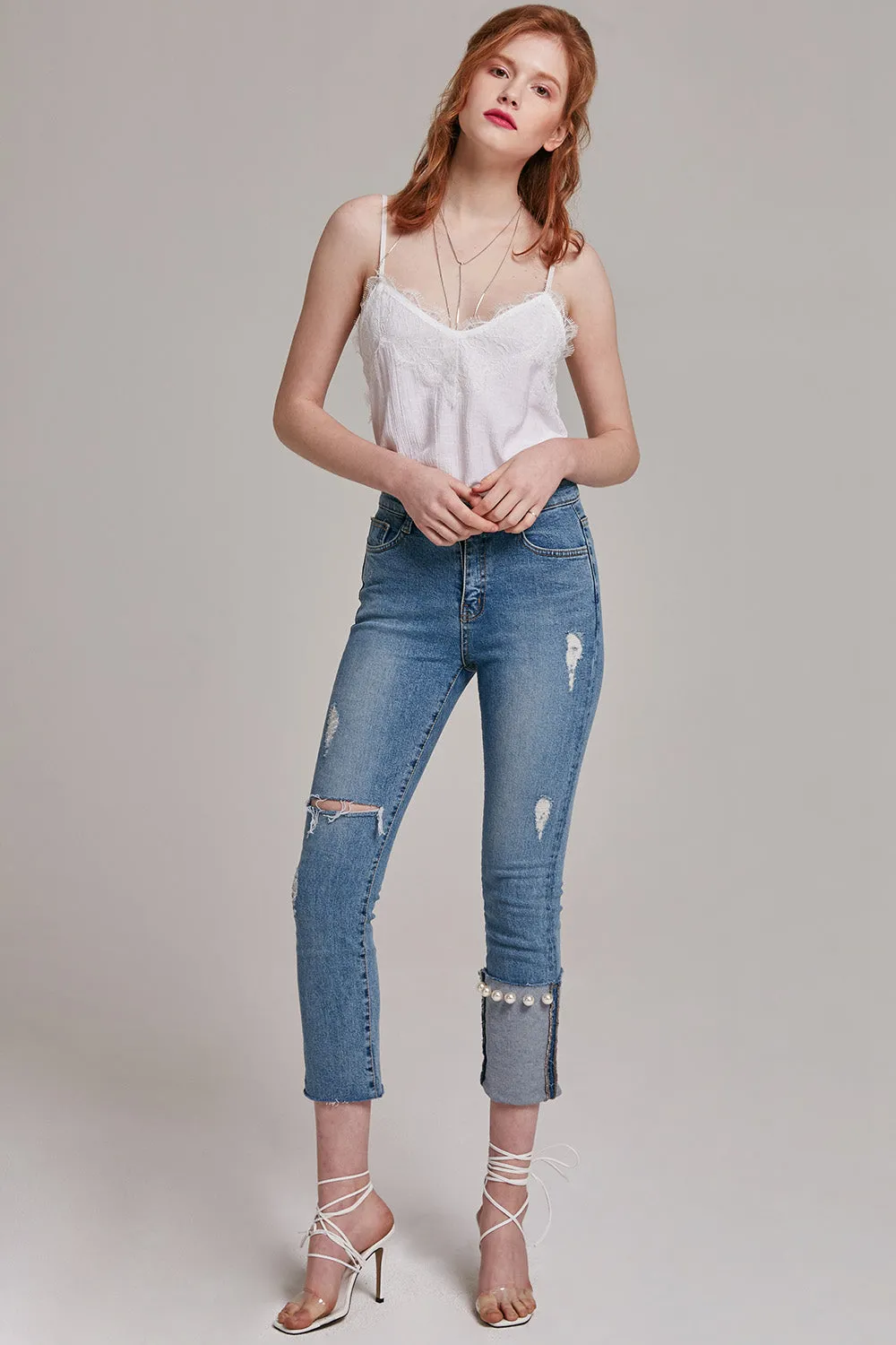 Kat Pearl Cuff Jeans