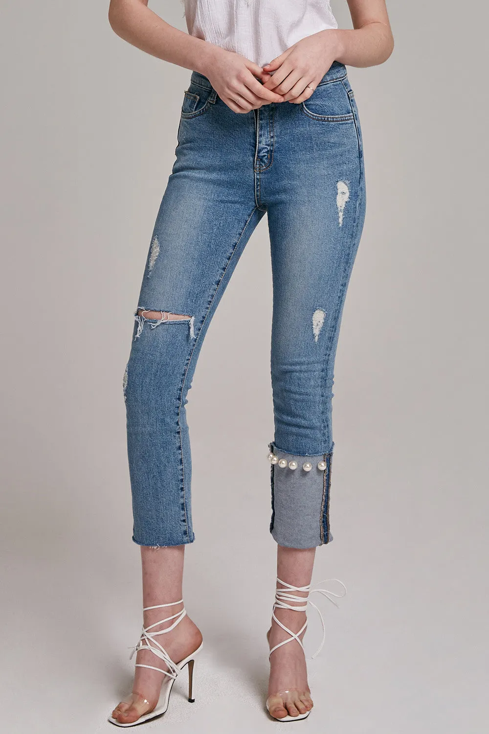 Kat Pearl Cuff Jeans