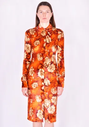 KWAIDAN EDITIONS AW21WD056W_PSV  SHIRT DRESS CRIMSON FLOWERS