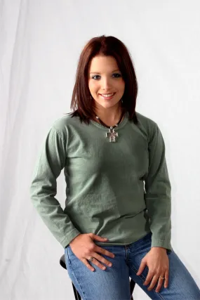 Ladies Long Sleeve Organic Cotton Scoop Neck