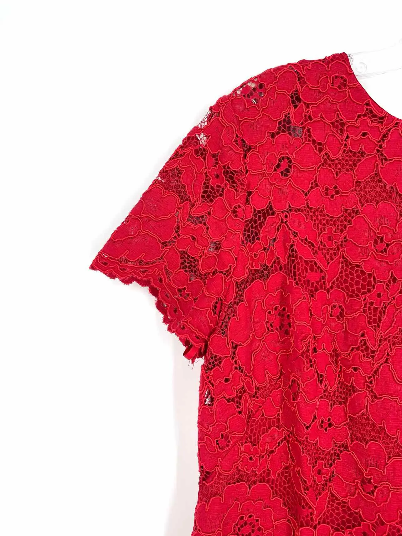 Lauren Size 16 Red Floral Lace Dresses Dress