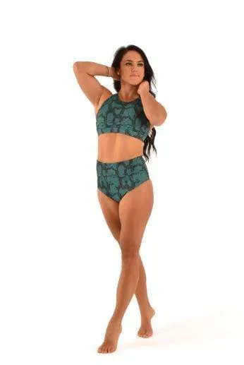 Lifestyle Sports Bra Emerald Green Snake Print