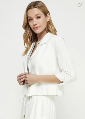 Linen Cropped Blazer