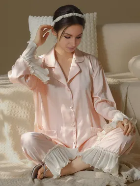 Lotus Leaf Long Sleeve Top & Pants Pajama Set