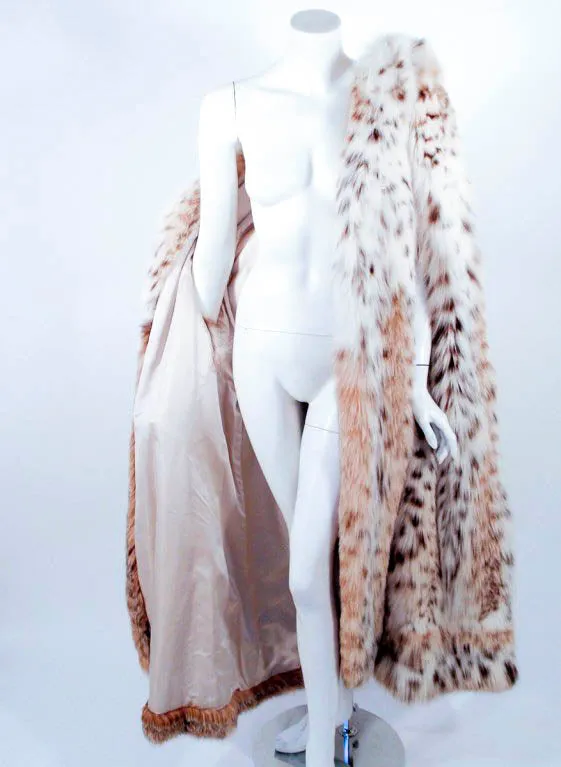 MAX REBY Tigre Royal Geneve Vintage Lynx Fur Full length Cape with Hood