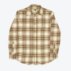 Milton Flannel Shirt - Cream / Green