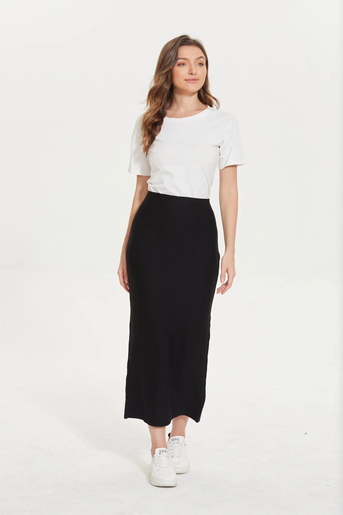 MM STRAIGHT MAXI SKIRT - BLACK 34"