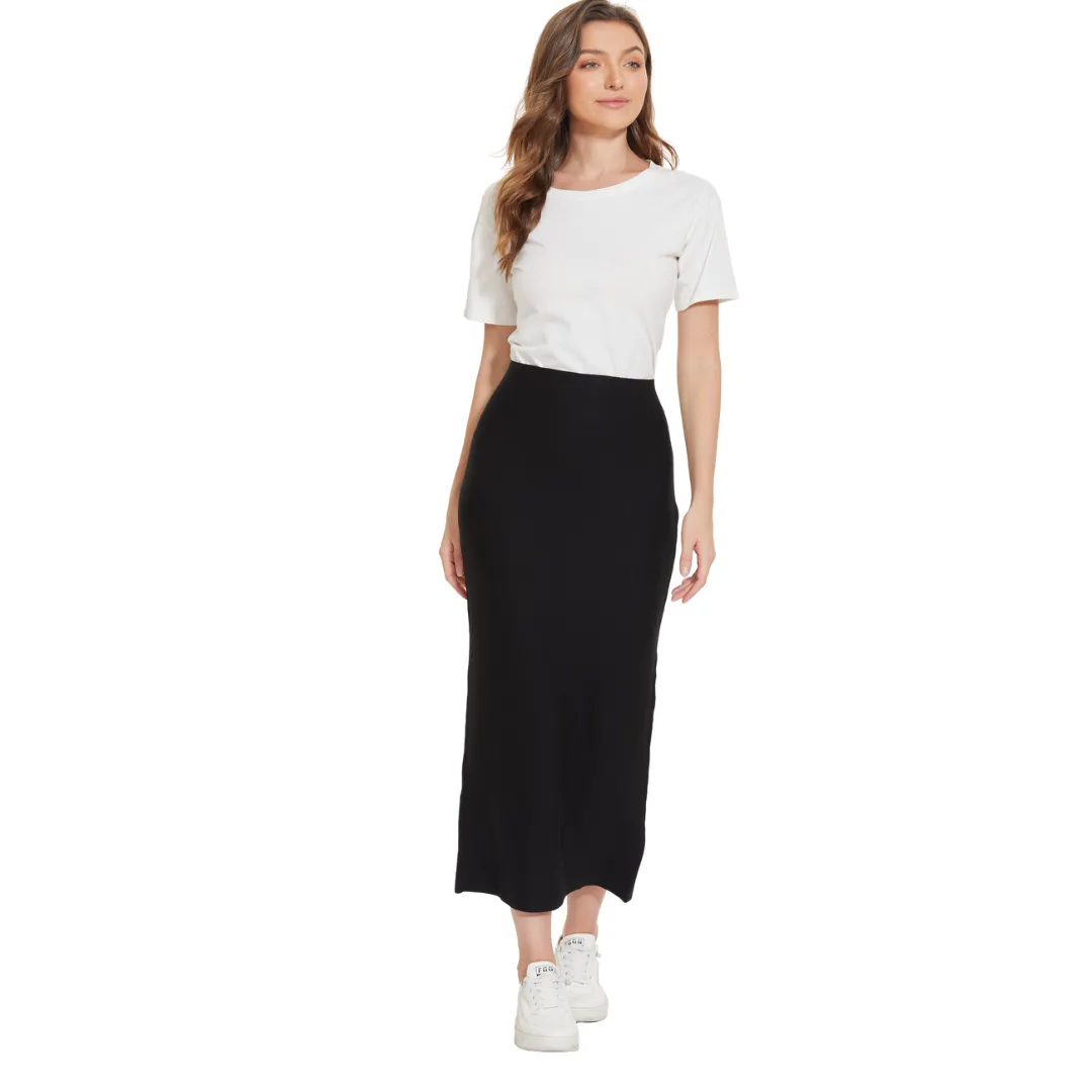 MM STRAIGHT MAXI SKIRT - BLACK 34"