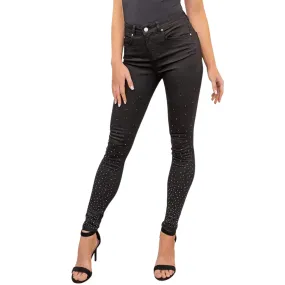 Monsoon Nadine Sparkle Embellished Skinny Leg High Waist Black Jeans