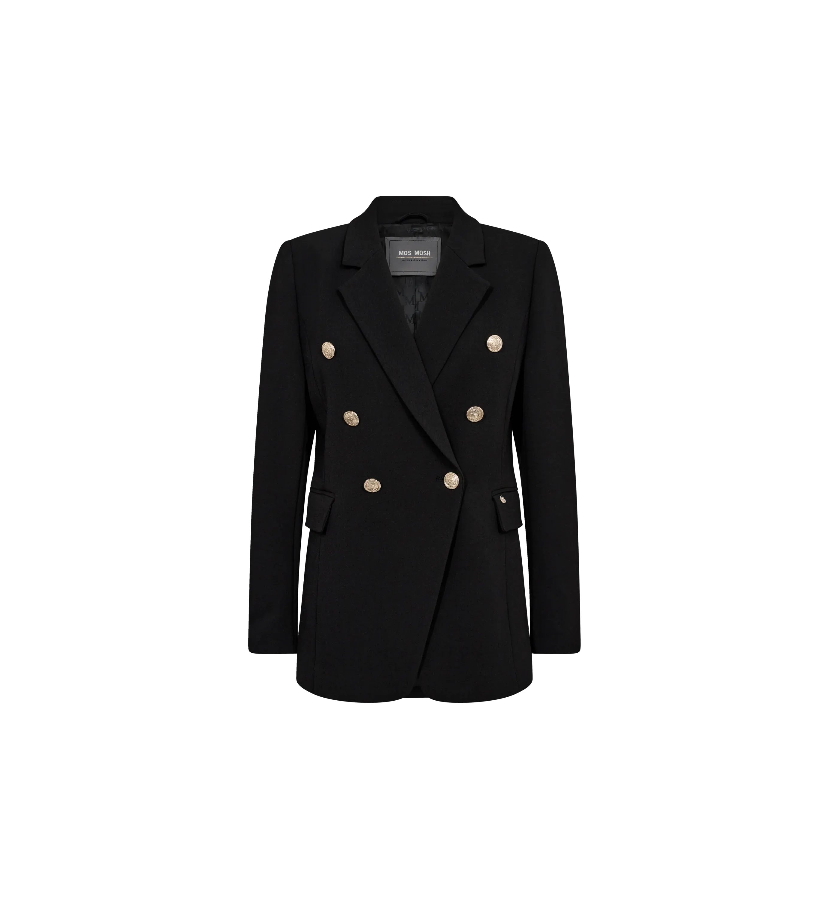 Mosmosh Babeth Lunis Black Embossed Button Blazer