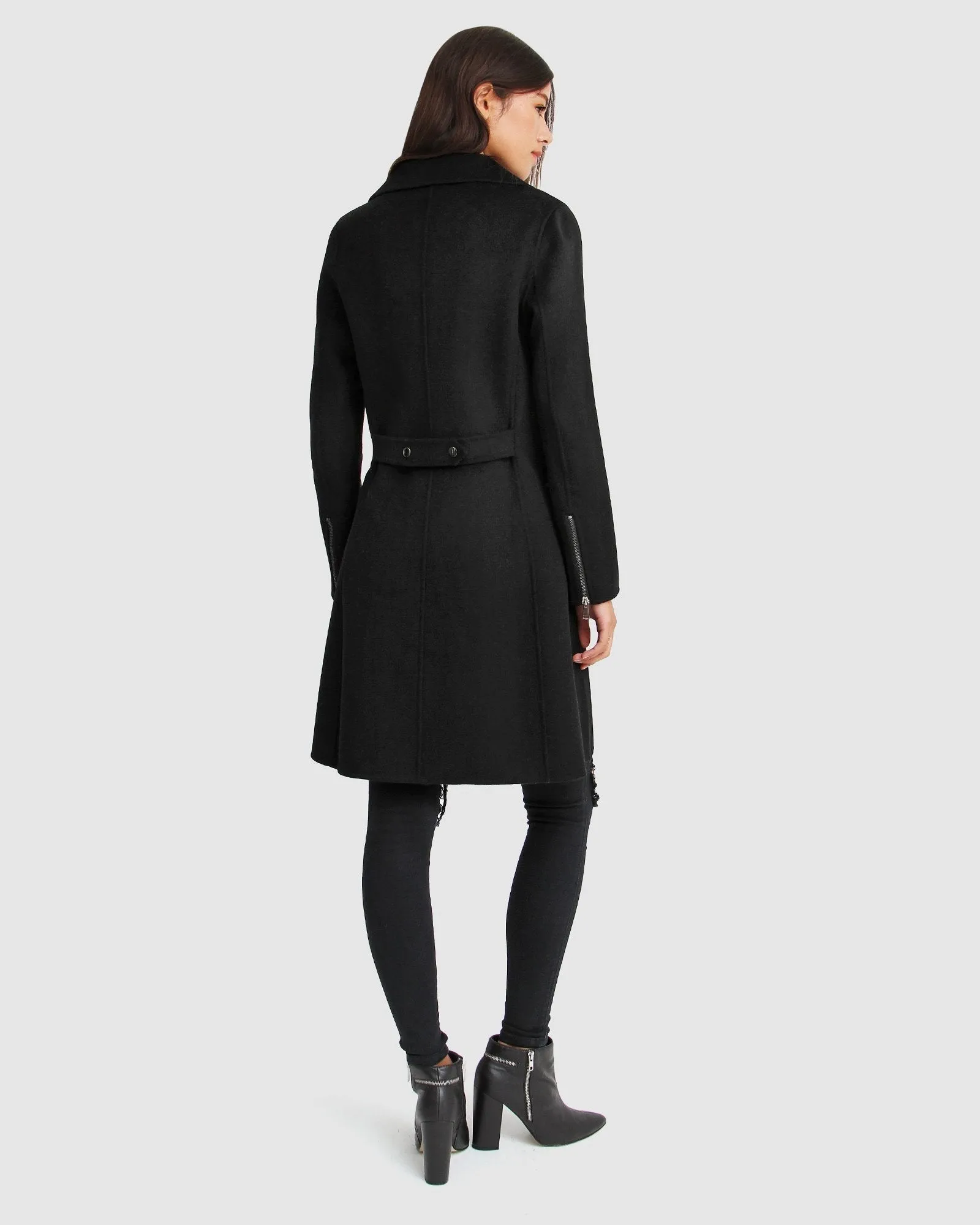 NEW FIT Last Chance Wool Blend Moto Coat - Black