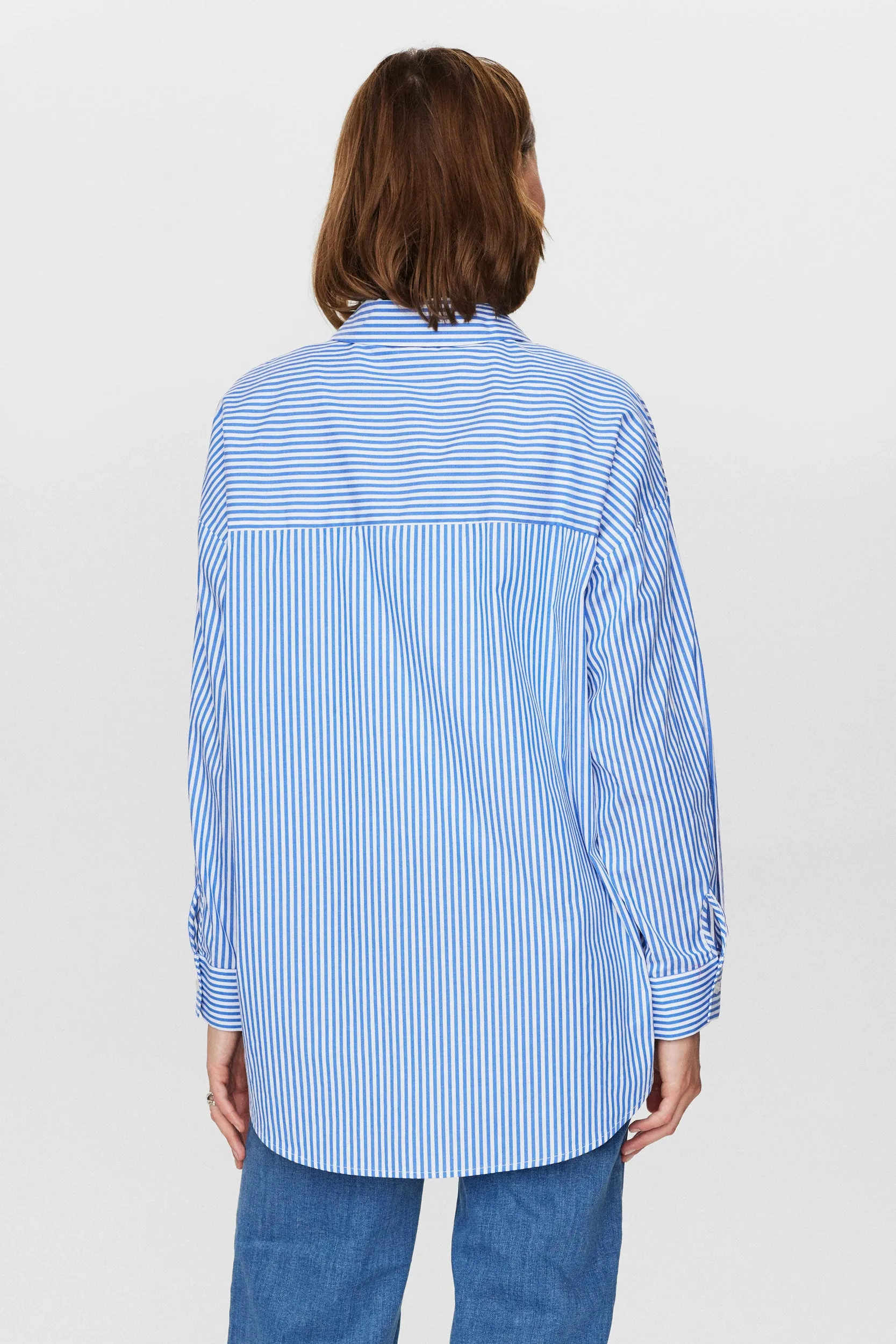 Numph Nuhailey Striped Shirt in Regatta Blue