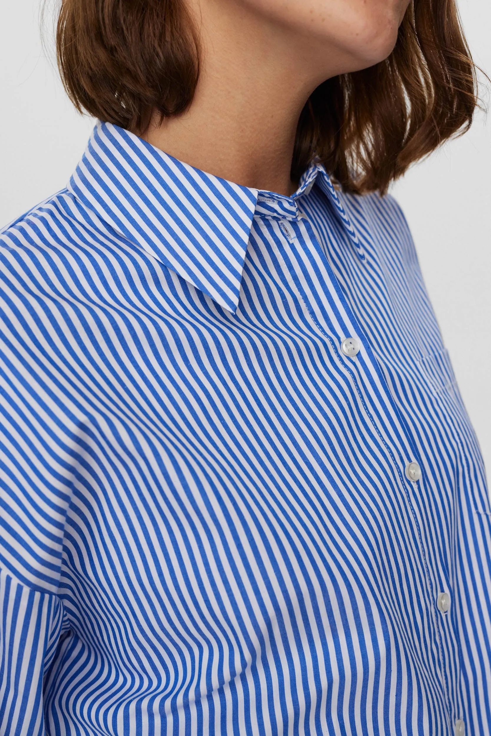 Numph Nuhailey Striped Shirt in Regatta Blue