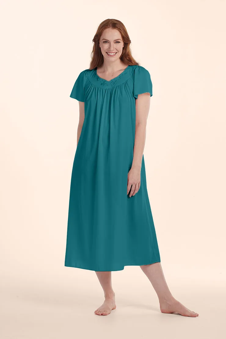 Nylon Tricot Long Nightgown