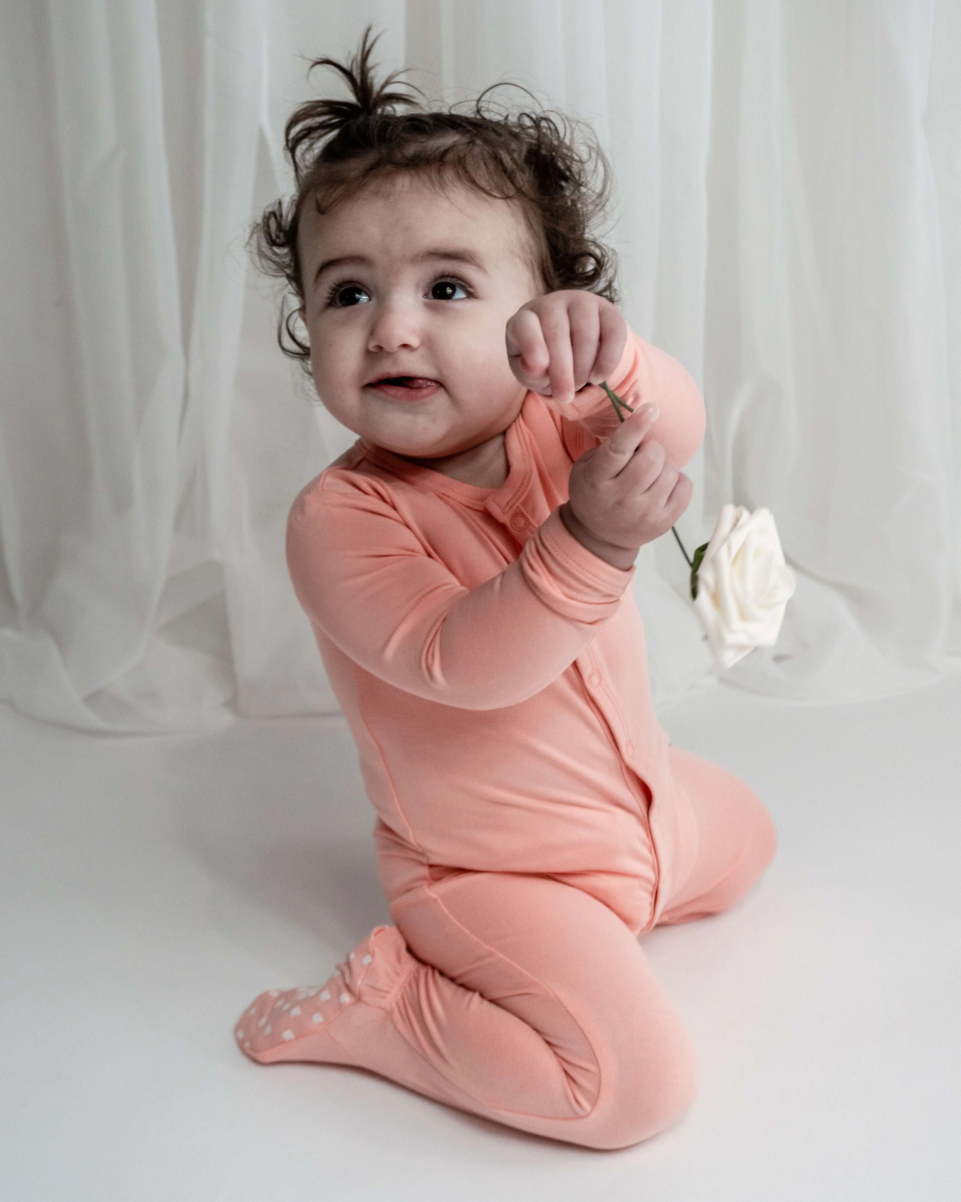 Peach | Snap Baby Footie