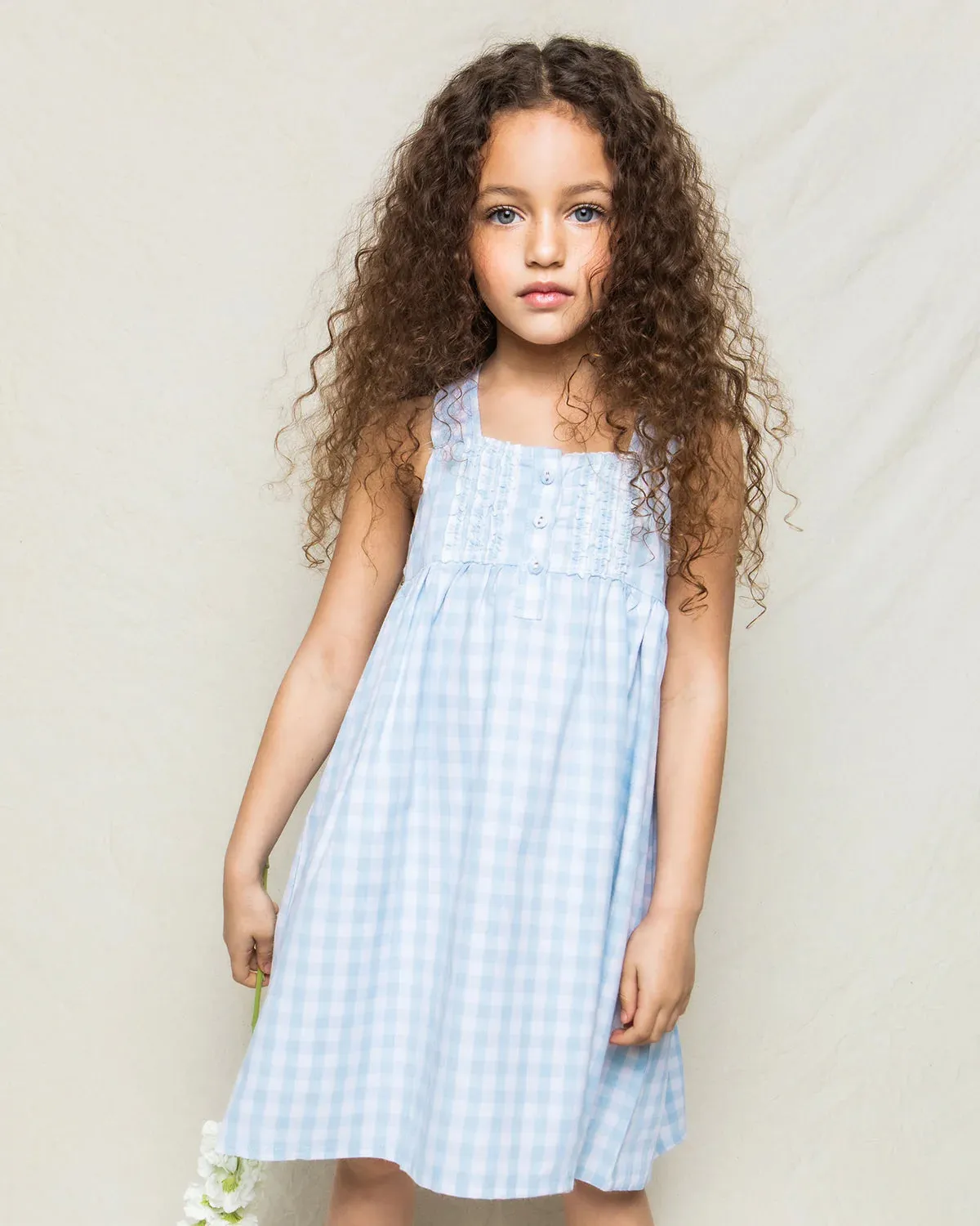 Petite Plume Light Blue Gingham Charlotte Nightgown