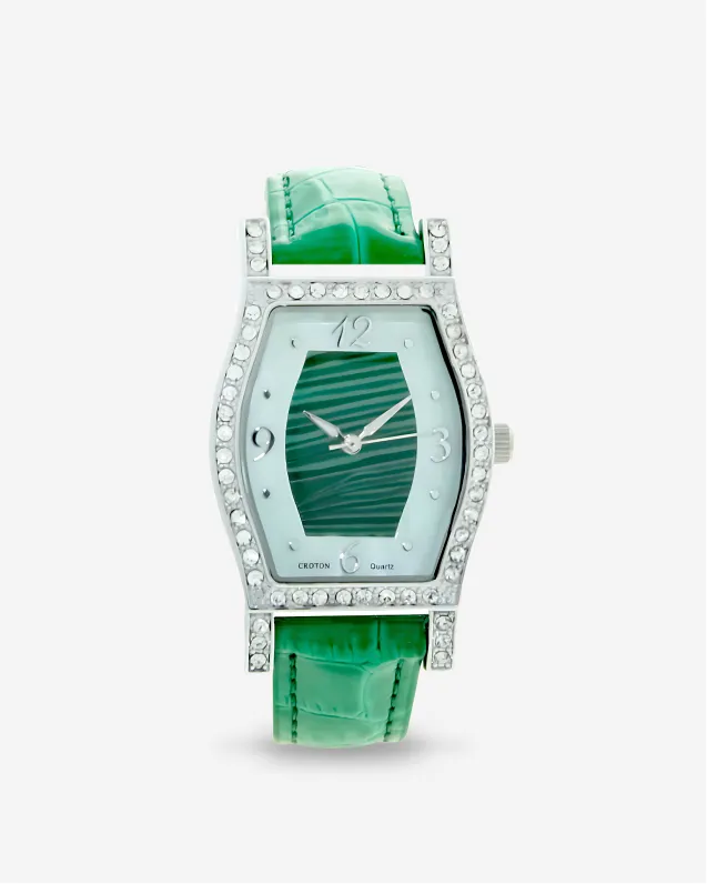 PIETRA Ladies Quartz Mother of Pearl Dial Watch with Crystal Bezel