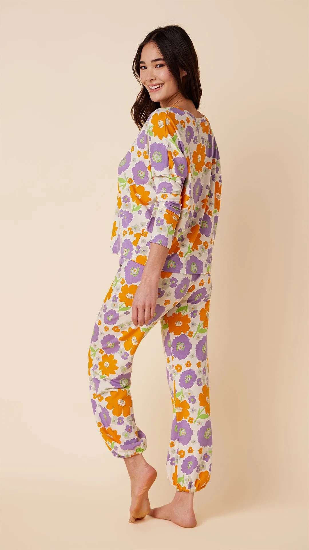 Popping Pansies Pima Knit Pullover Set